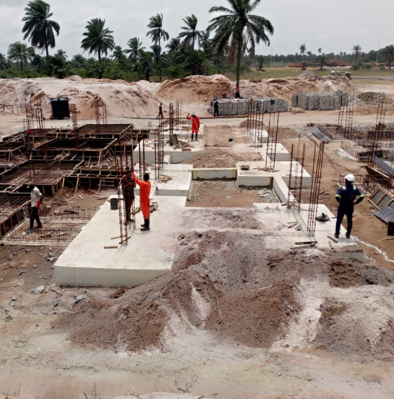 reinforcement and formwork in progress