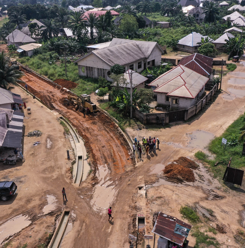 An Arial view of an Inter-Community Road Project